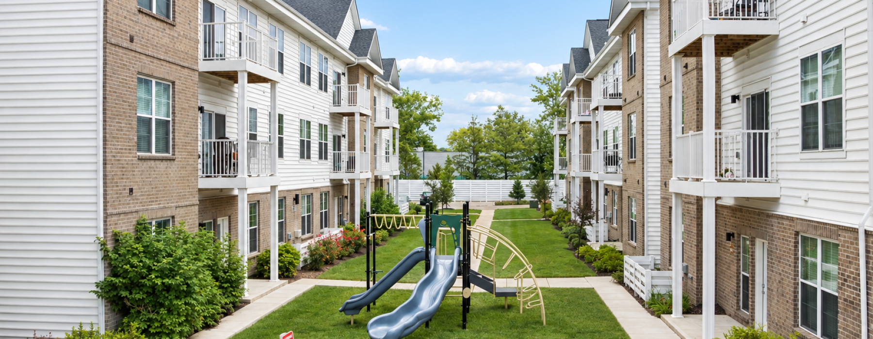 outdoor playground in the middle of the courtyard