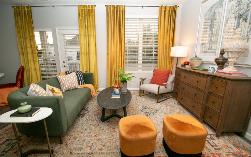 living room with a couch